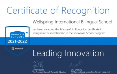 Wellspring hào hứng đón nhận danh hiệu Trường điển hình của Microsoft